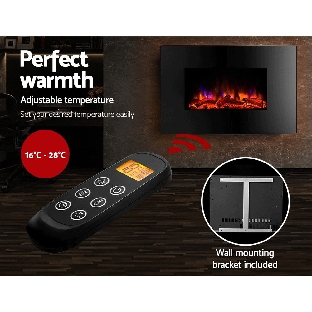 Devanti Electric Fireplace Fire Heater 2000W