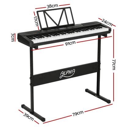 Alpha 61 Keys Electronic Piano Keyboard Digital Electric w/ Stand Touch Sensitive