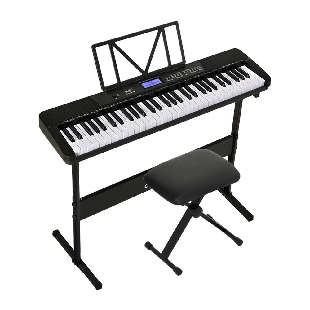 Alpha 61 Keys Electronic Piano Keyboard Digital Electric w/ Stand Stool Touch