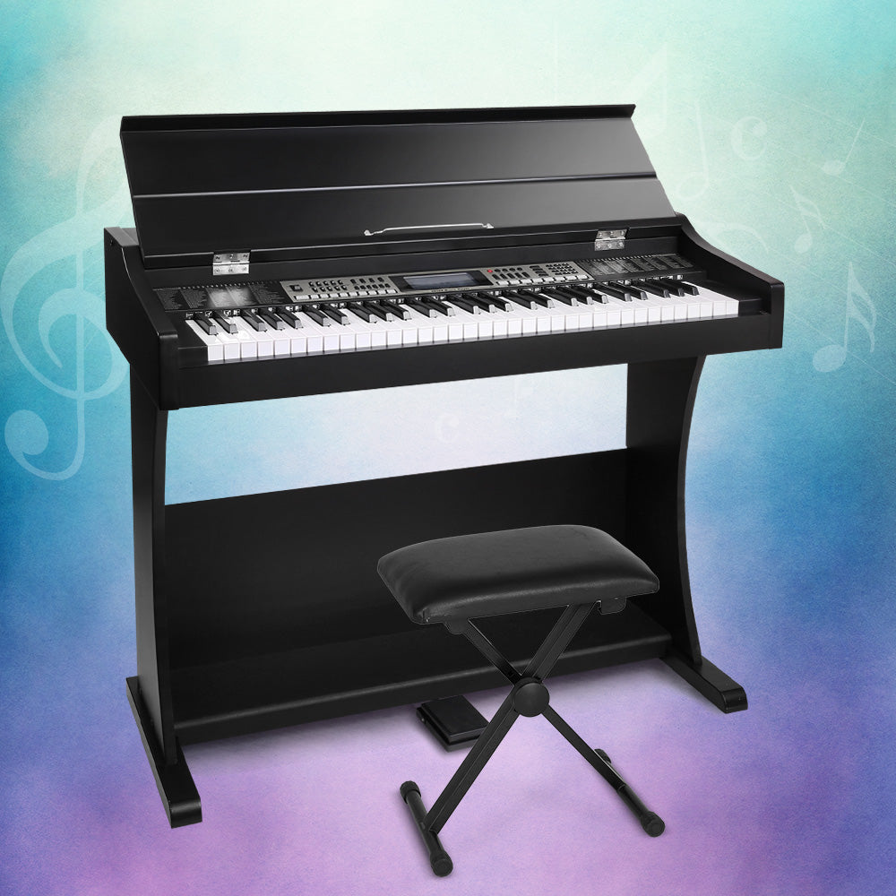 Alpha 61 Keys Electronic Piano Keyboard Digital Electric Classical Stand w/ Stool