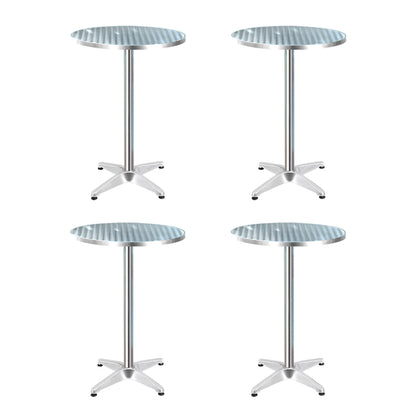 Gardeon Set of 4 Outdoor Bar Table Aluminium Round 70/110CM