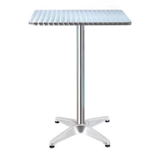 Gardeon Outdoor Bar Table Adjustable Aluminium Square 70/110cm