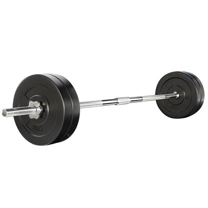 Everfit 28kg Barbell Set Weight Plates Bar Lifting Bench 168cm