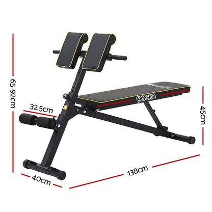 Everfit Roman Chair Adjustable Weight Bench Strength Training Preacher Curls