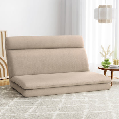 Artiss Floor Chair Sofa 2 Seater Linen Beige