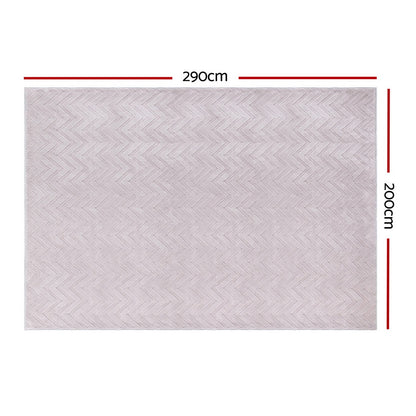 Artiss Floor Rugs 200x290cm Washable Area Mat Large Carpet Microfiber Ripple