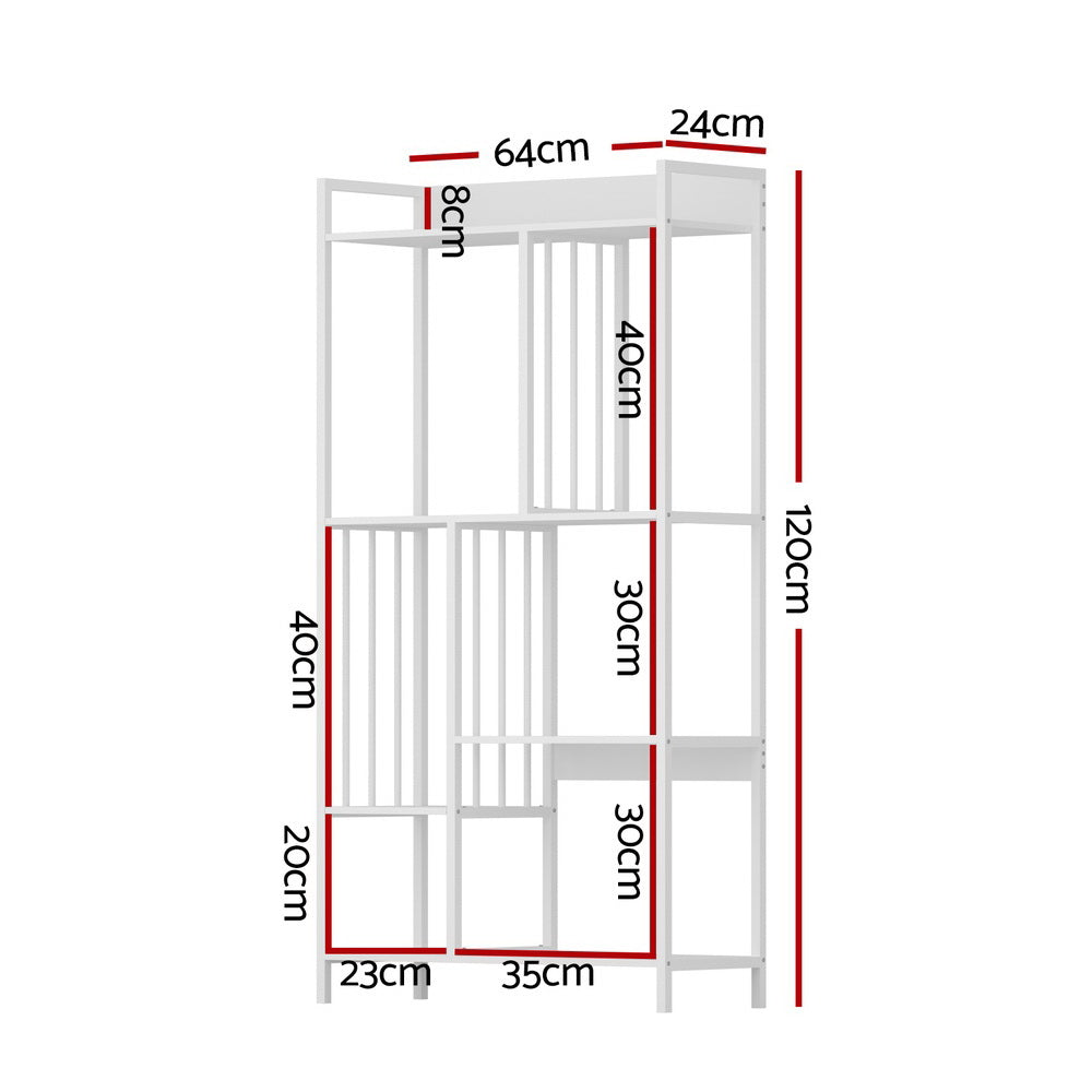 Artiss Bookshelf Display Shelves 5 Tiers 120cm White