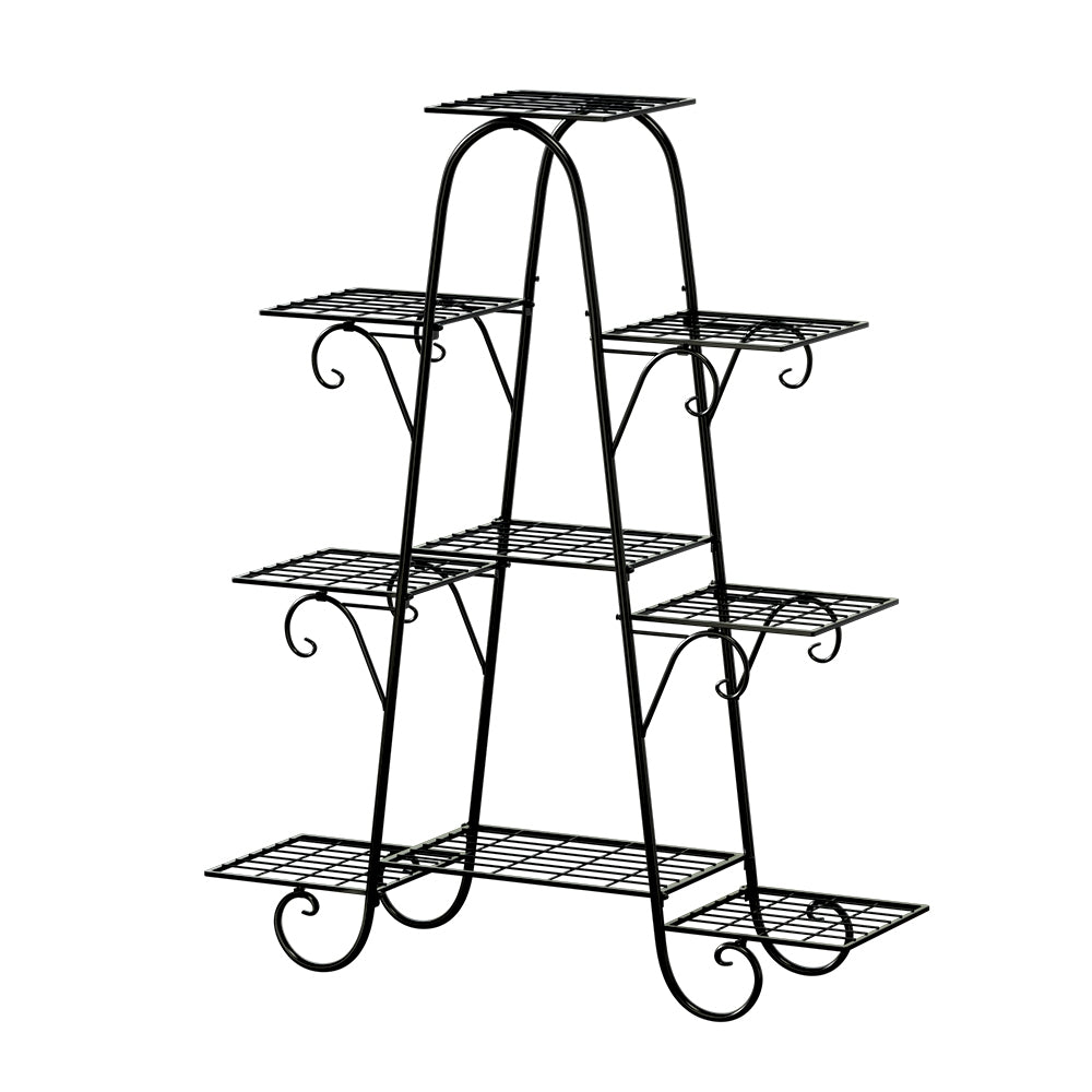 Artiss Plant Stand 9 Tier Metal Flower Pot Shelf Black