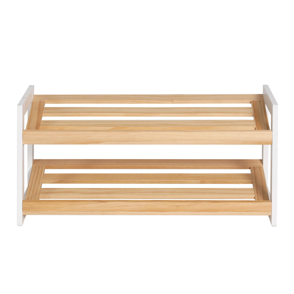 Artiss Shoe Rack 2 Tier 6 Pairs White Kara