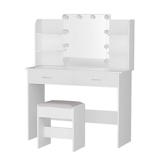 Artiss Dressing Table Set Stool 10 Led Bulbs White Dulcea