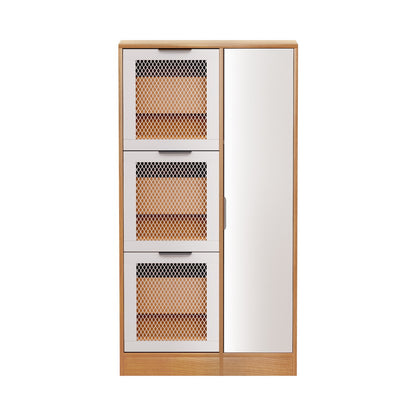 Artiss Shoe Rack Cabinet Mirror White