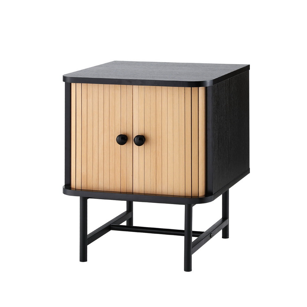 Artiss Bedside Table with Sliding Doors BORIS