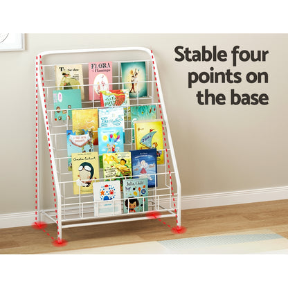 Keezi 6 Tiers Kids Bookshelf Magazine Rack Children Bookcase Organiser Foldable