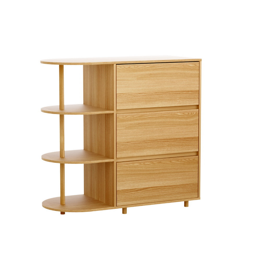 Artiss Chest of 3 Drawers Storage Cabinet 3 Shelves Pine