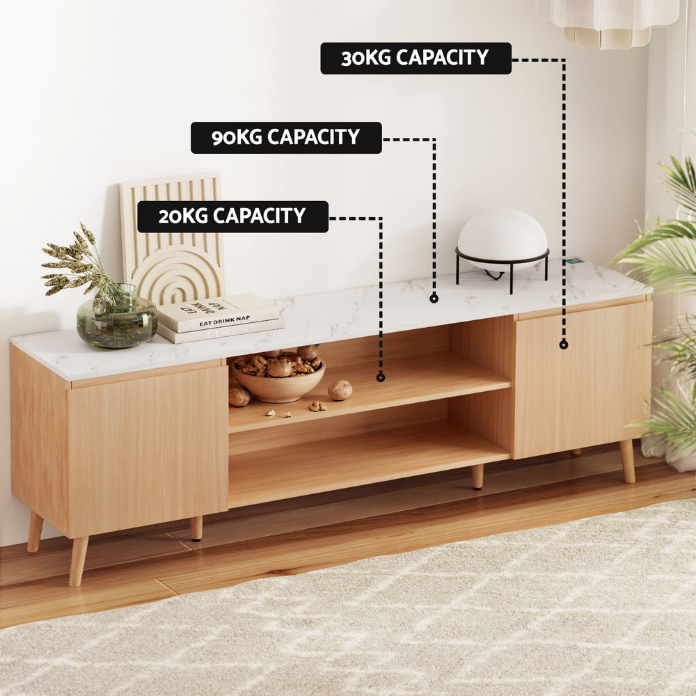 Artiss TV Cabinet Entertainment Unit Stand 180CM Pine White