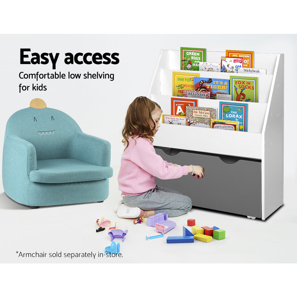 Keezi 3 Tiers Kids Bookshelf Magazine Rack Children Bookcase Organiser Storage