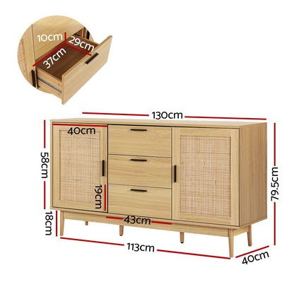 Artiss Rattan Buffet Sideboard - BRIONY Oak