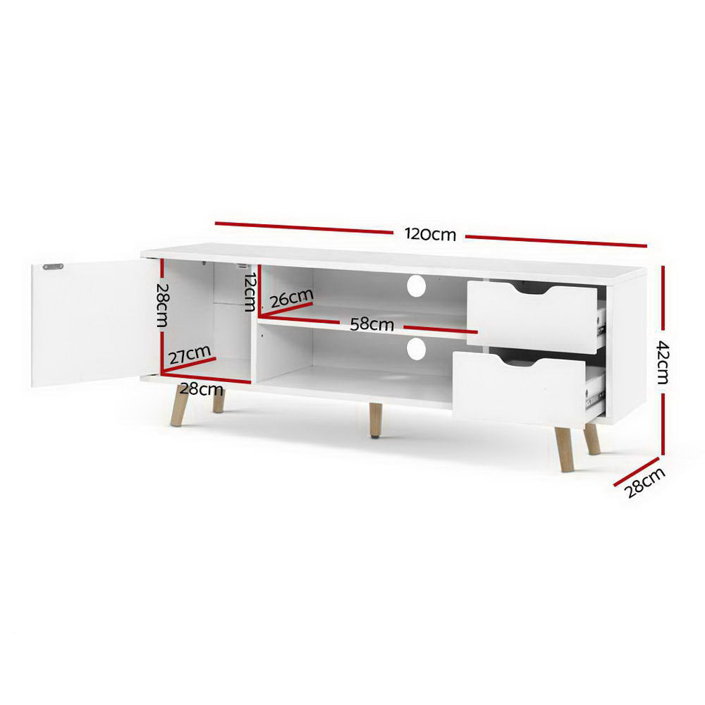 Artiss TV Cabinet Entertainment Unit 120cm White Larin