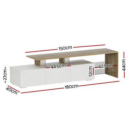 Artiss TV Cabinet Entertainment Unit 180cm Wood White James