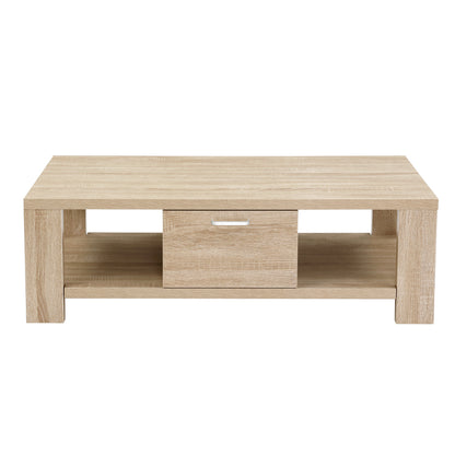 Artiss Coffee Table 1 Drawer Oak Maxi