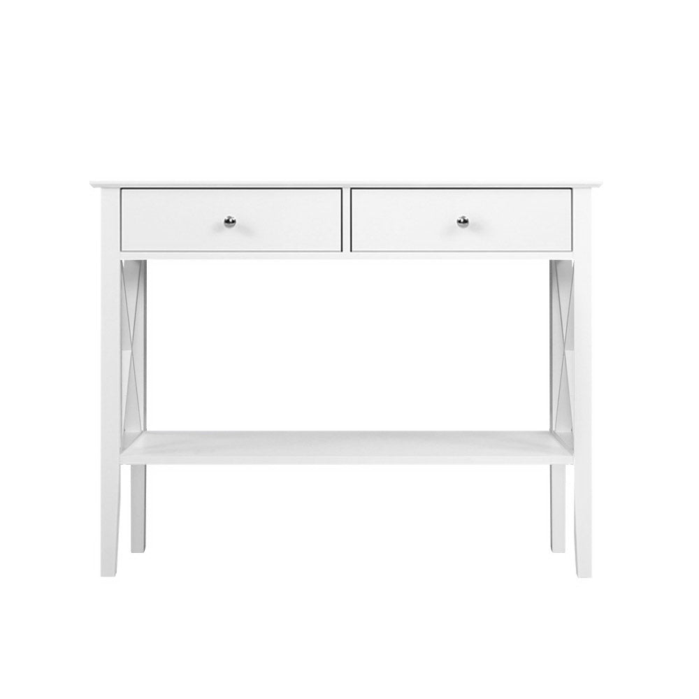 Artiss Console Table 2 Drawers 100CM White Chole