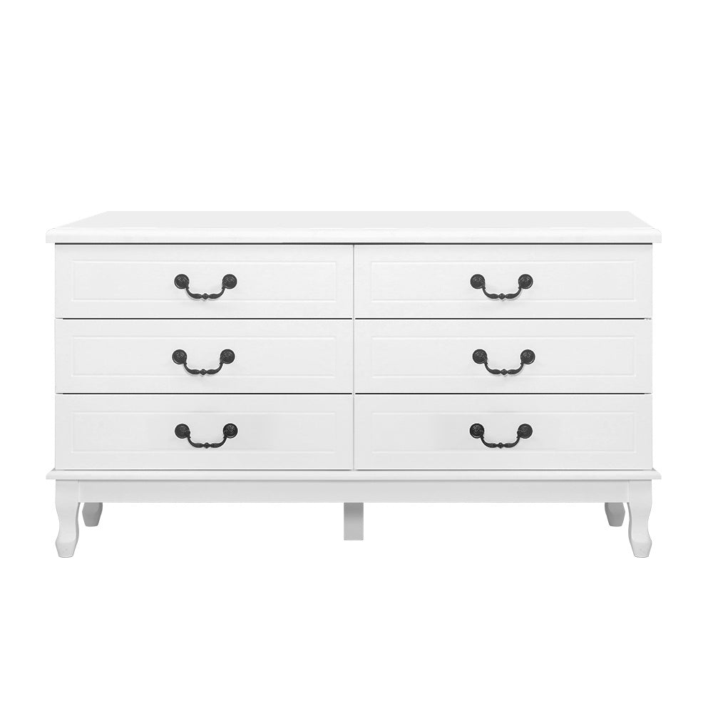 Artiss 6 Chest of Drawers - KUBI White