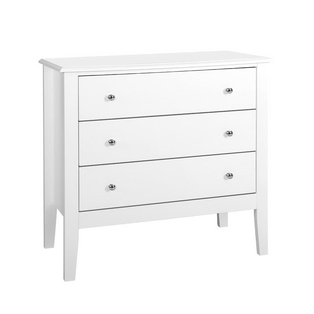 Artiss 3 Chest of Drawers - BRITTANY White