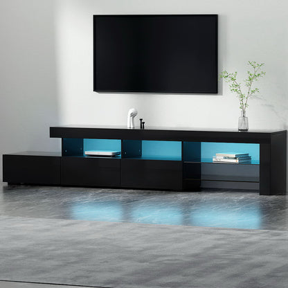 Artiss Entertainment Unit TV Cabinet LED 215cm Black Caya