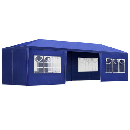 Instahut Gazebo 3x9m Marquee Wedding Party Tent Outdoor Camping Side Wall Canopy 8 Panel Blue