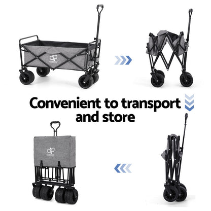 Gardeon Garden Cart with Cargo Net Grey