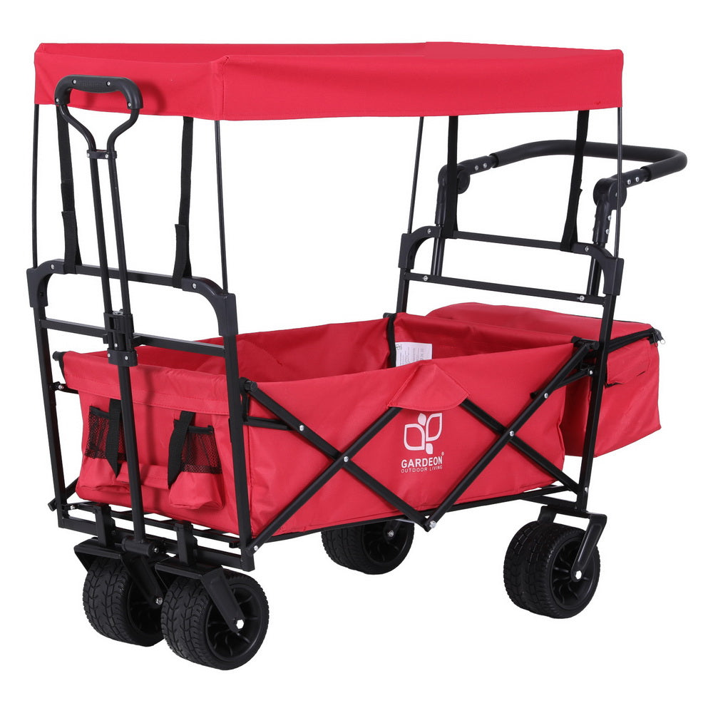 Gardeon Garden Cart with Removable Canopy Red