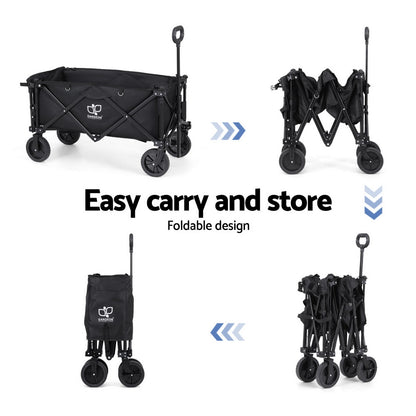 Gardeon Garden Cart with Opening Rear Black