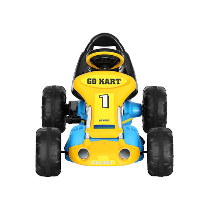 Rigo Kids Pedal Go Kart Ride On Toys Racing Car Plastic Tyre Blue