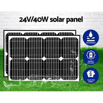 Lockmaster Dual Swing Gate Opener 800KG 40W Solar Panel