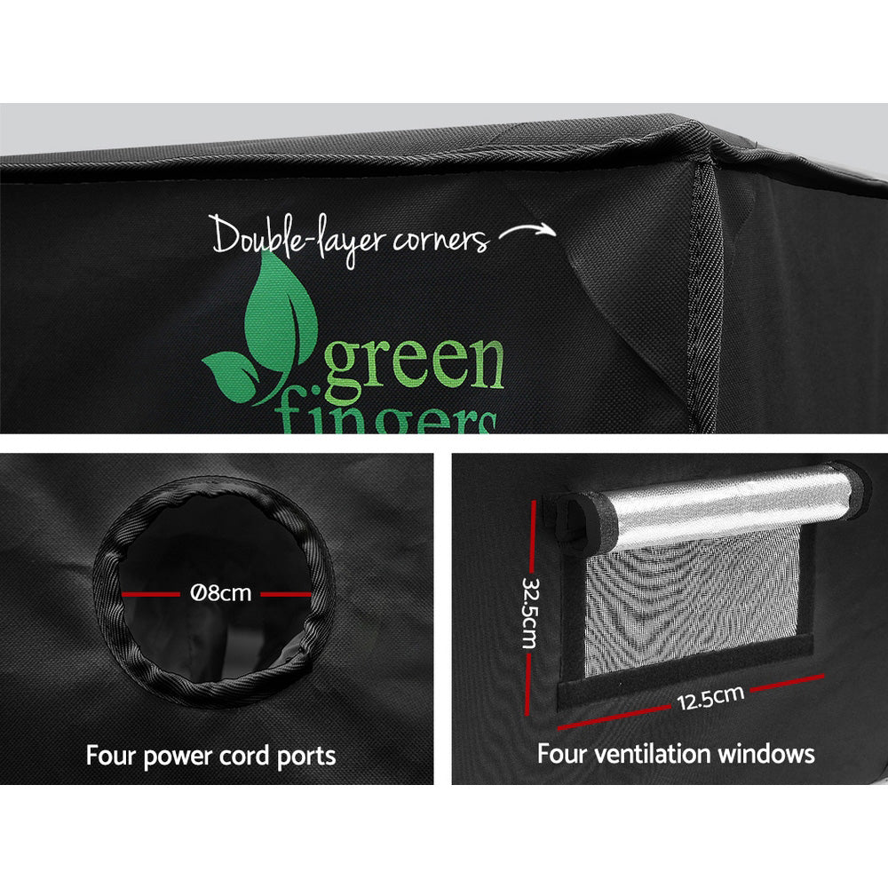 Greenfingers Grow Tent 120x120x200CM Hydroponics Kit Indoor Grow System Black