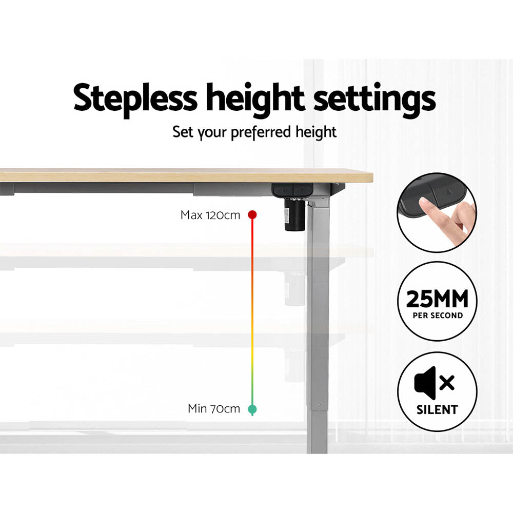 Artiss Standing Desk Motorised 120CM White Oak