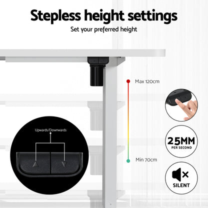 Artiss Electric Standing Desk with Storage Shelf Drawer Office Table 120CM