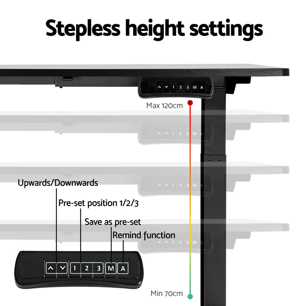 Artiss Standing Desk Frame Only Dual Motor Motorised Black