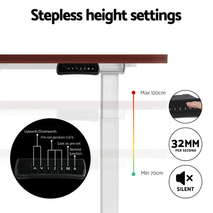 Artiss Standing Desk Motorised Dual Motor 140CM Walnut