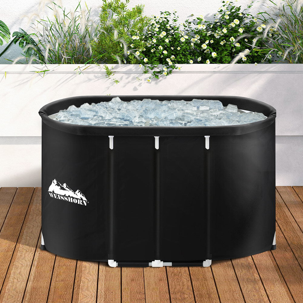 Weisshorn Portable Ice Bath Tub 120x70X70CM Inflatable Cold Water Folding Bathtub Spa Massage