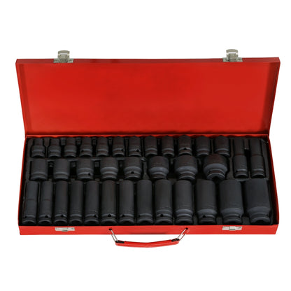 Giantz 35pcs 1/2" Drive Impact Socket Set Metric 8-32mm with Case