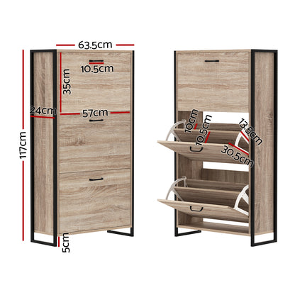 Artiss Shoe Rack Cabinet Adjustable Shelves 24 Pairs Tim