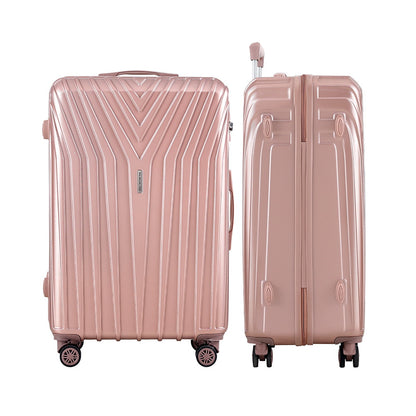 Wanderlite 3pc Luggage Trolley Set Suitcase Travel TSA Hard Case Carry On Pink Lightweight