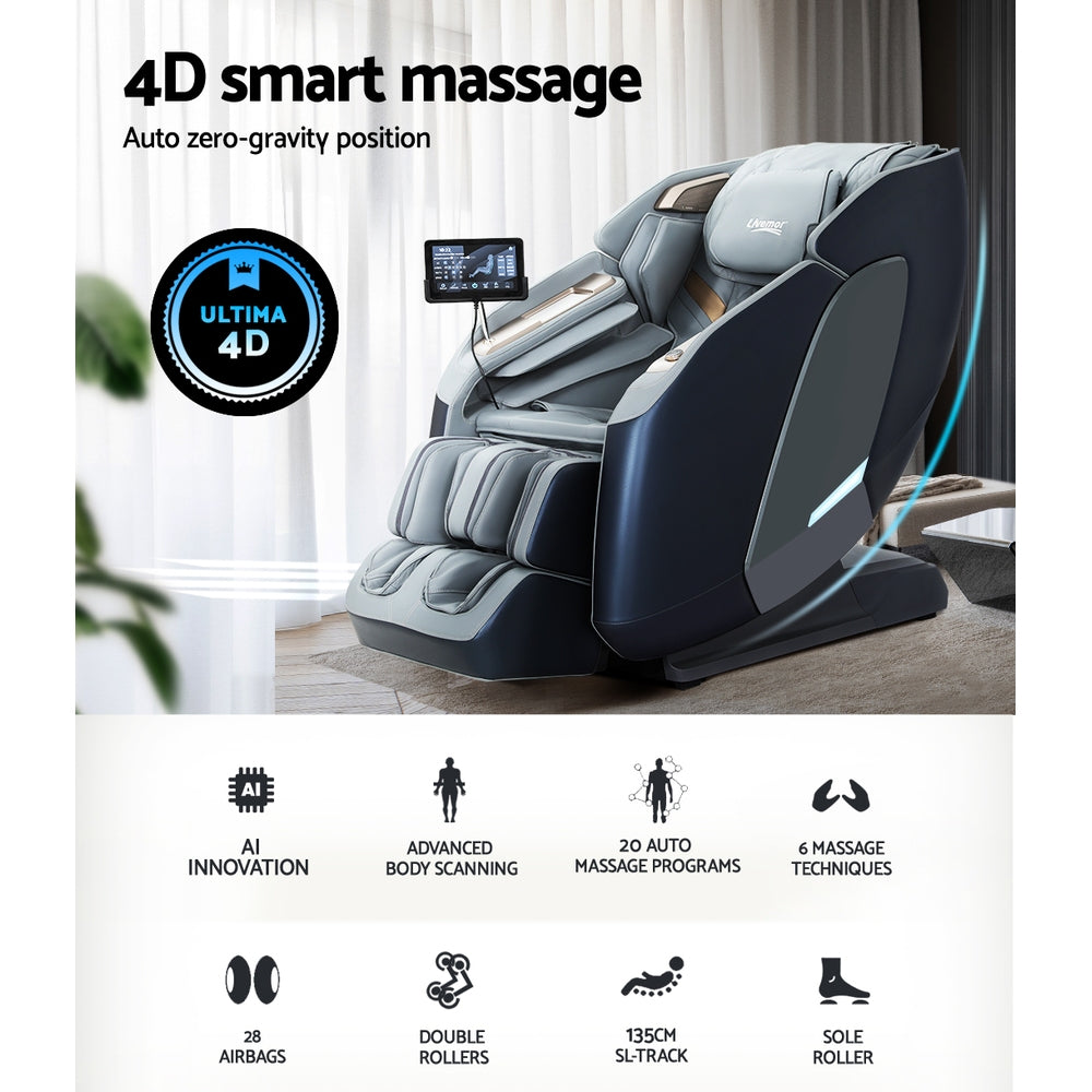 Livemor 4D Massage Chair Electric Recliner Double Core Mechanism Massager Melisa