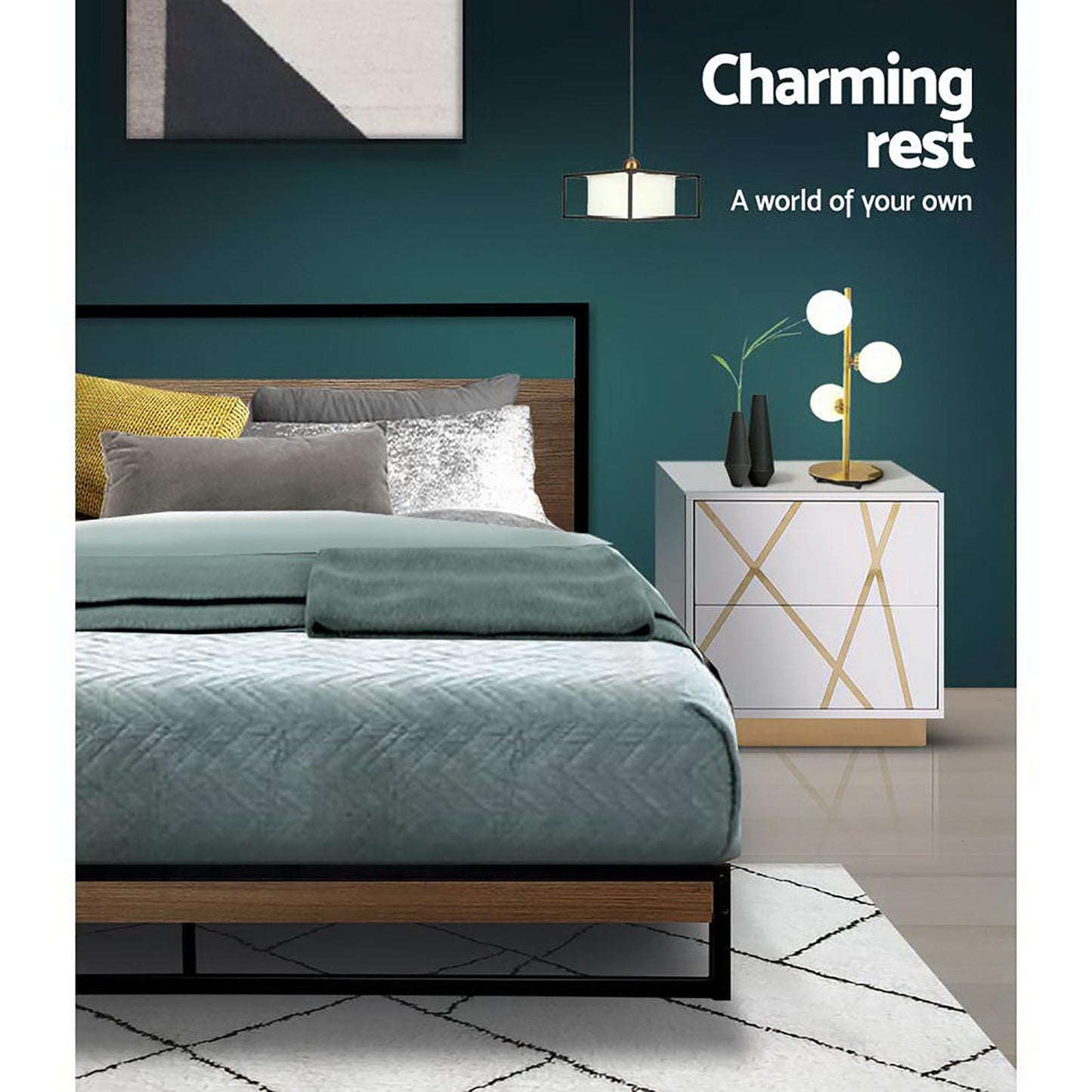 Artiss Bed Frame Double Size Metal Frame DANE