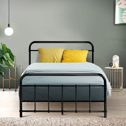 Artiss Bed Frame Metal Frames LEO - King Single(Black)