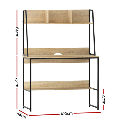 Artiss Computer Desk Bookshelf Storage 100CM Oak