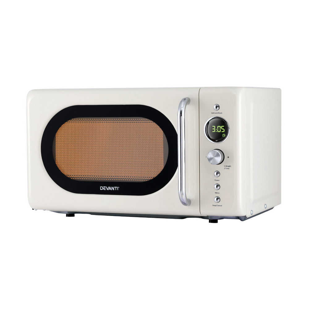 Devanti 20L Microwave Oven 700W Cream