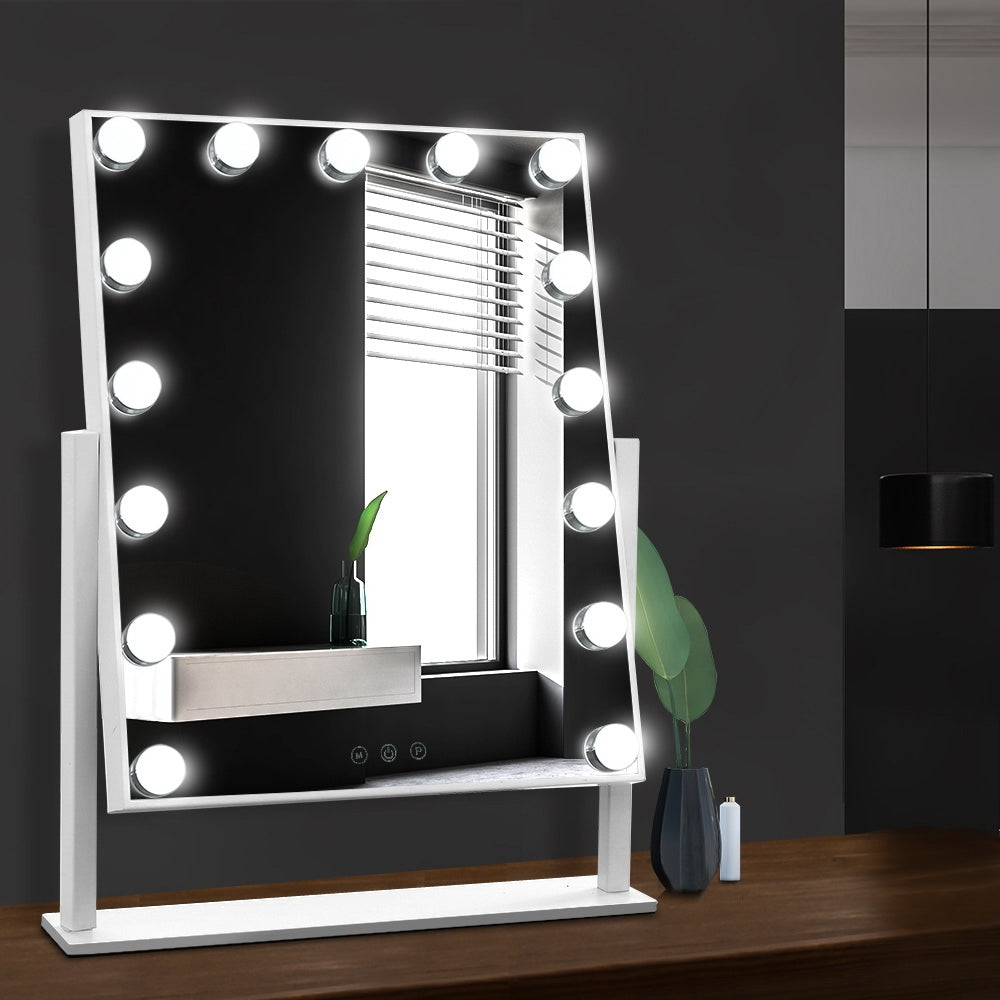 Embellir Makeup Mirror 40x50cm Hollywood Vanity with LED Light Rotation Tabletop