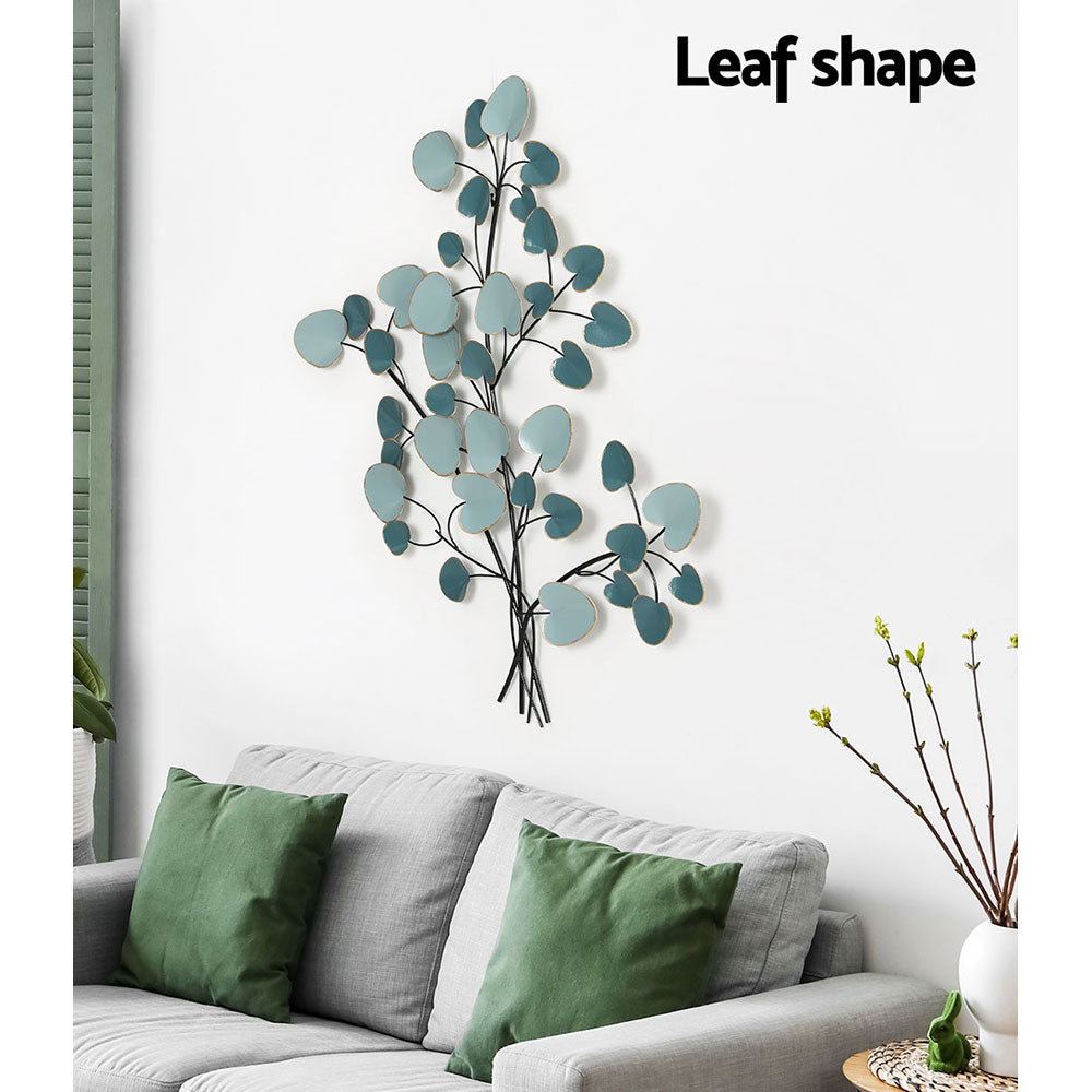 Artiss Metal Wall Art Hanging Sculpture Home Decor Leaf Tree of Life Blue